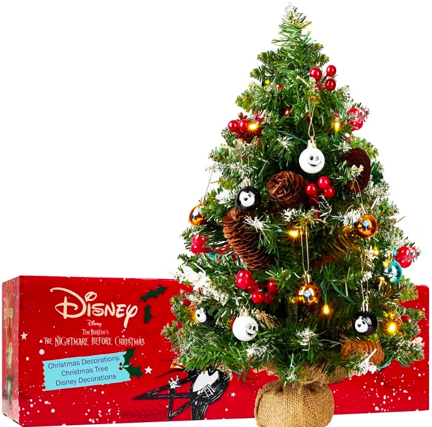 Desktop Christmas Tree With Lights And Baubles