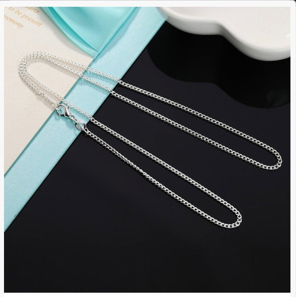 2MM Silver Necklace Chain Jewelry