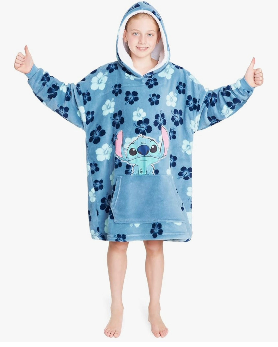 Blue tropical Hoodie Blanket