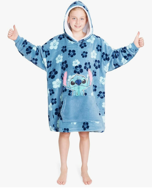 Blue tropical Hoodie Blanket
