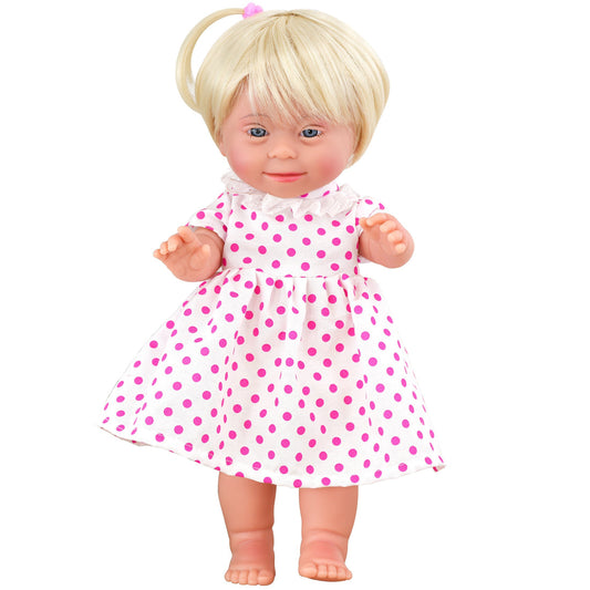 Doll Down Syndrome Girl - Blonde Hair (36 cm / 14")