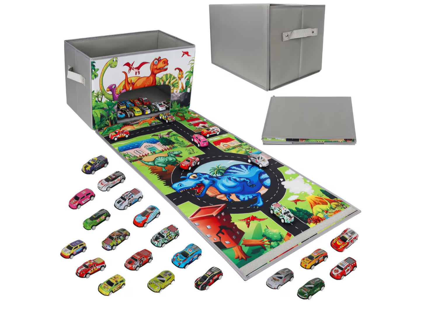 Toy car storage, with 20 cars