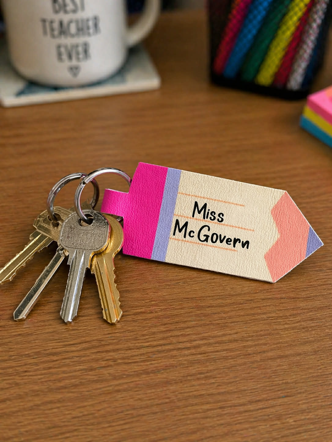 Personalised Teacher Pencil Keyring