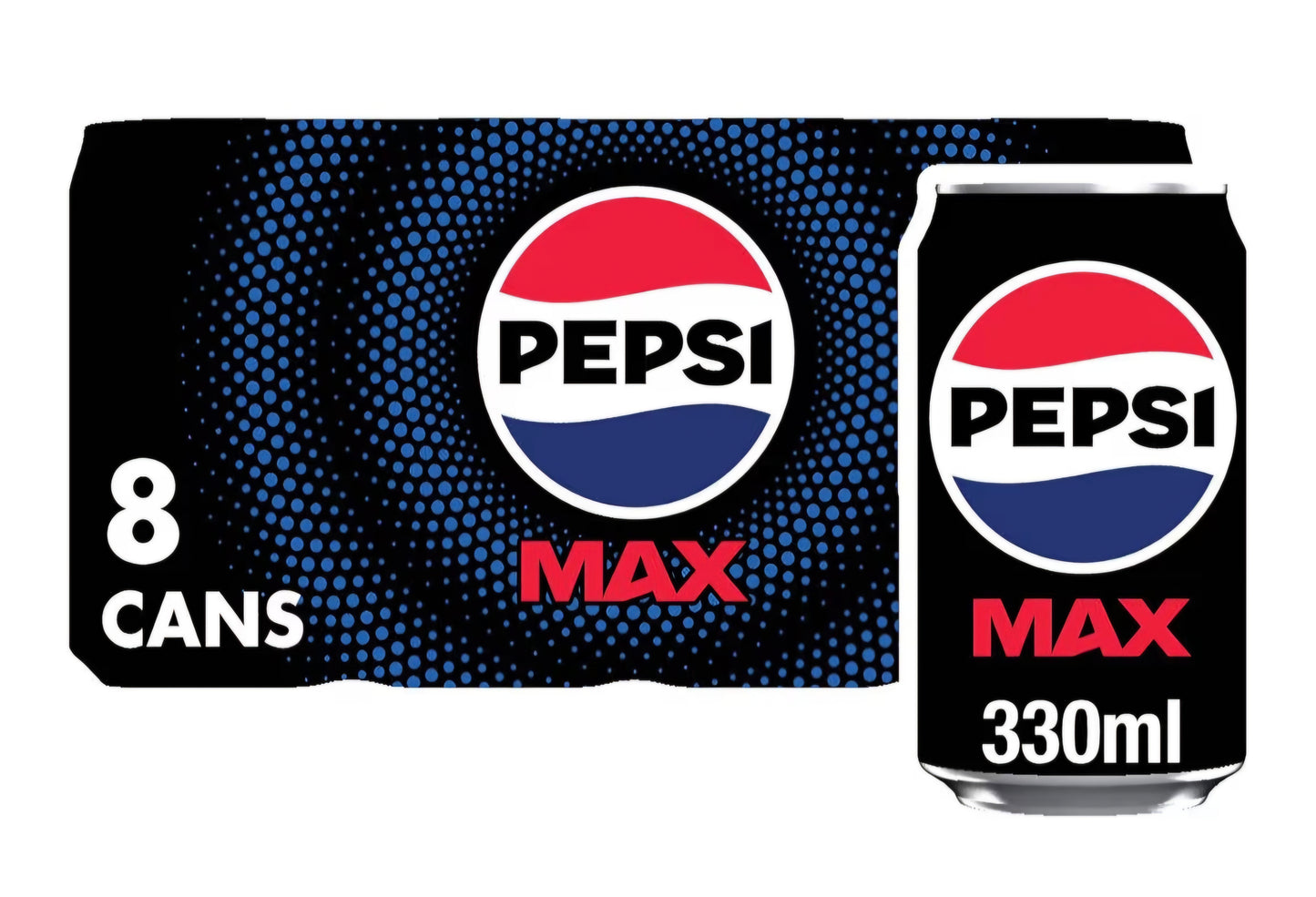 Pepsi Max Cans, 8 x 330ml
