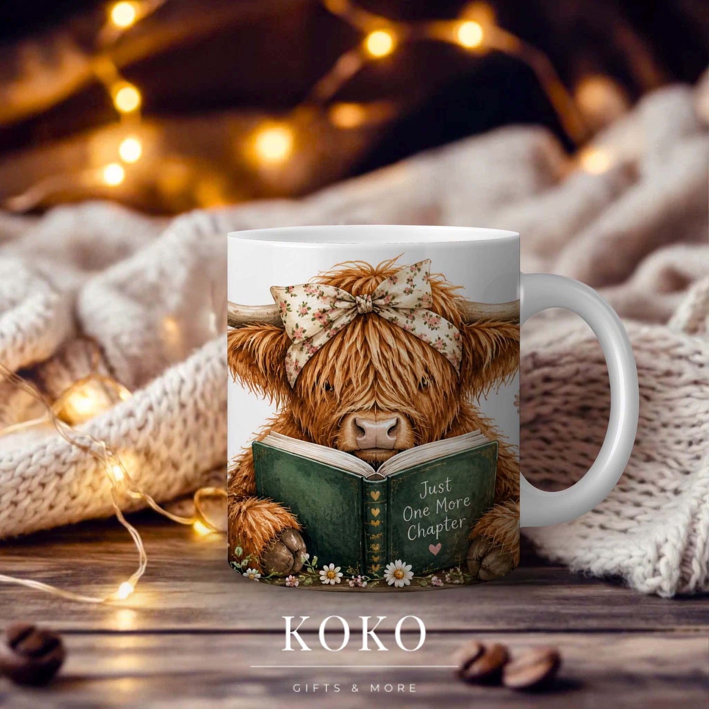 Highland Cow Book Mug