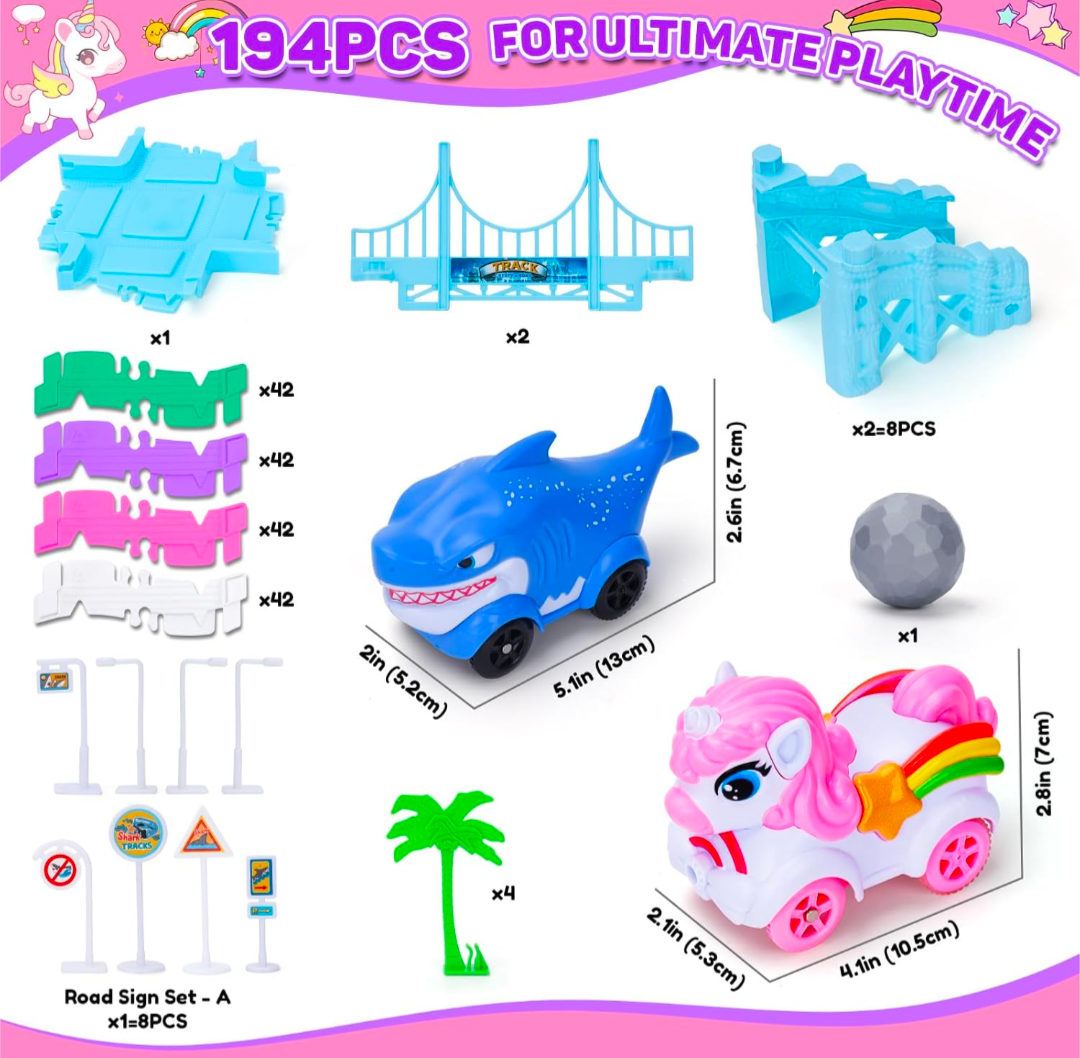 Shark and Unicorn 194pc Track Set