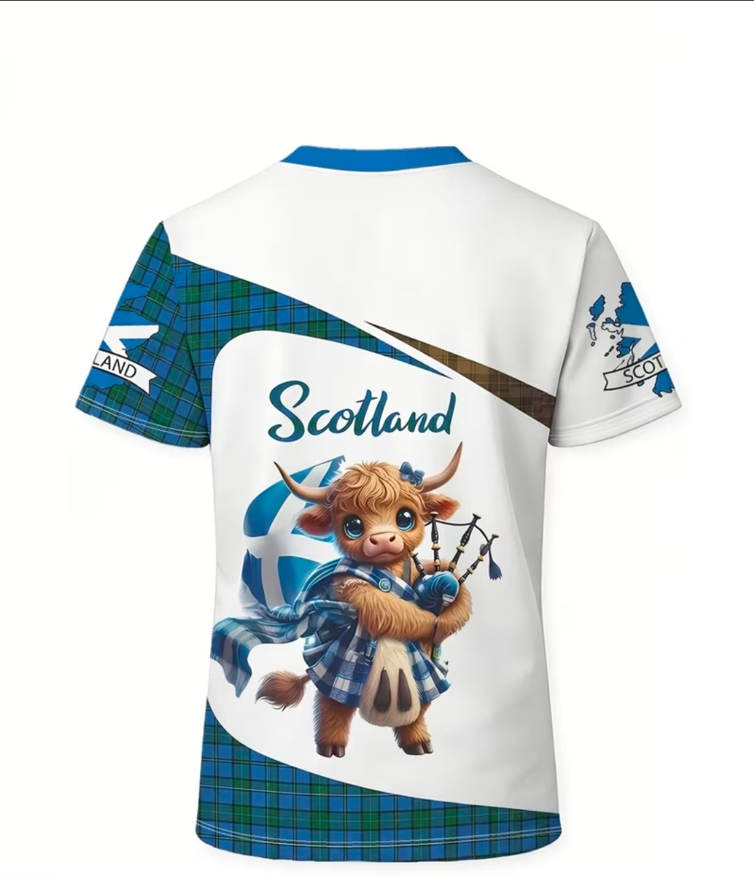 Scotland Highland Cow Bagpipes T-Shirt