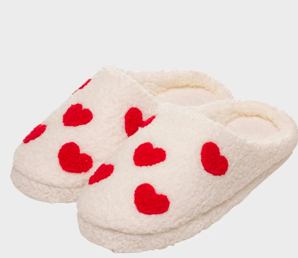 Ladies Heart Mule Slippers