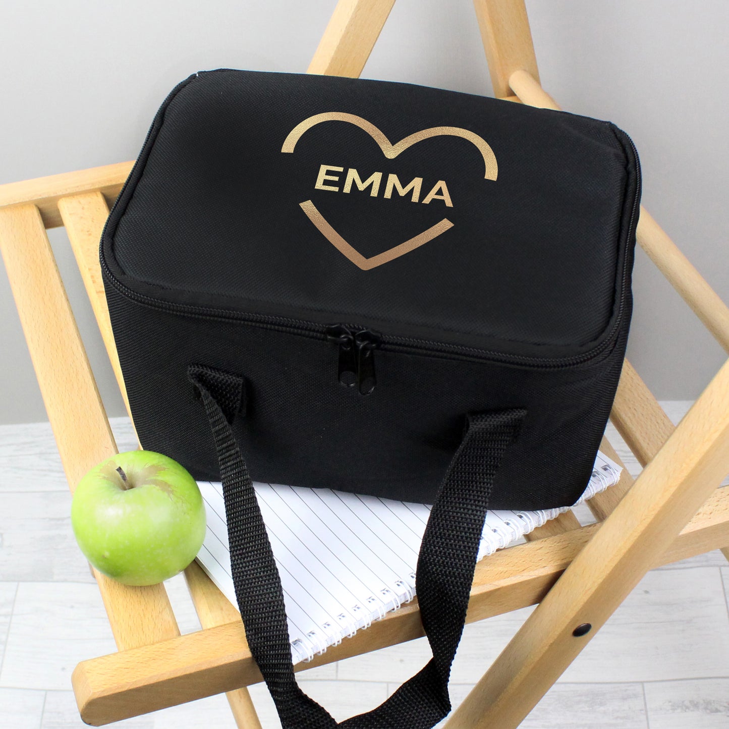 Personalised Gold Heart Lunch Bag
