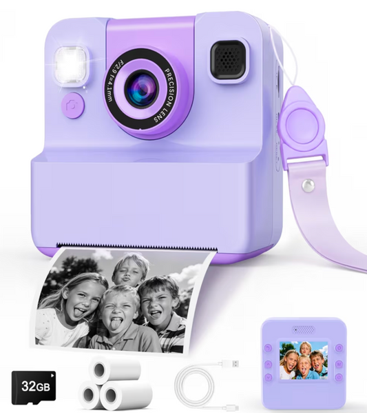 Kids Camera 2.4'' HD 1080P Video & 32GB SD Kids Camera Instant Print