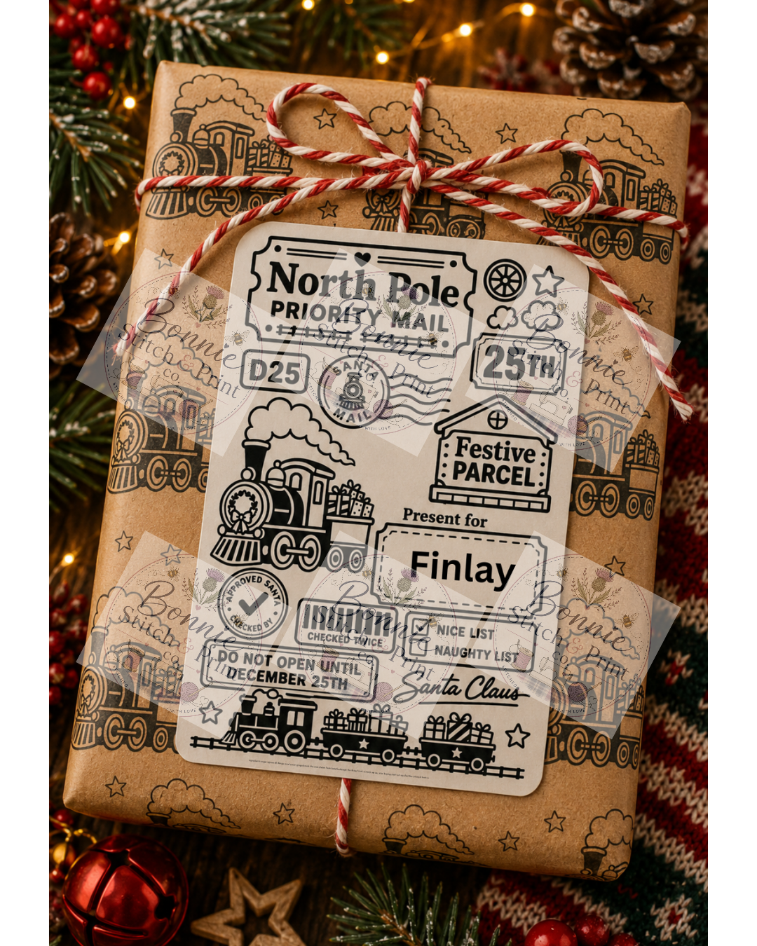 Personalised Postage Labels for Christmas presents