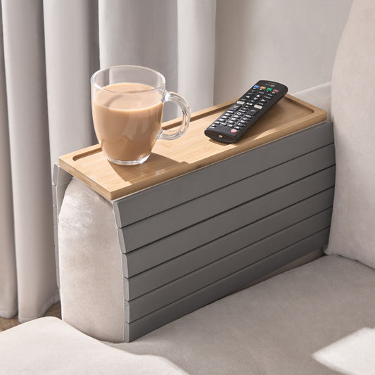 Wooden Sofa Arm Tray - Natural/Grey