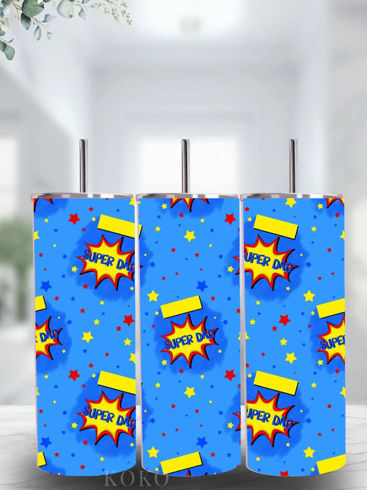 Blue Super Dad Tumbler