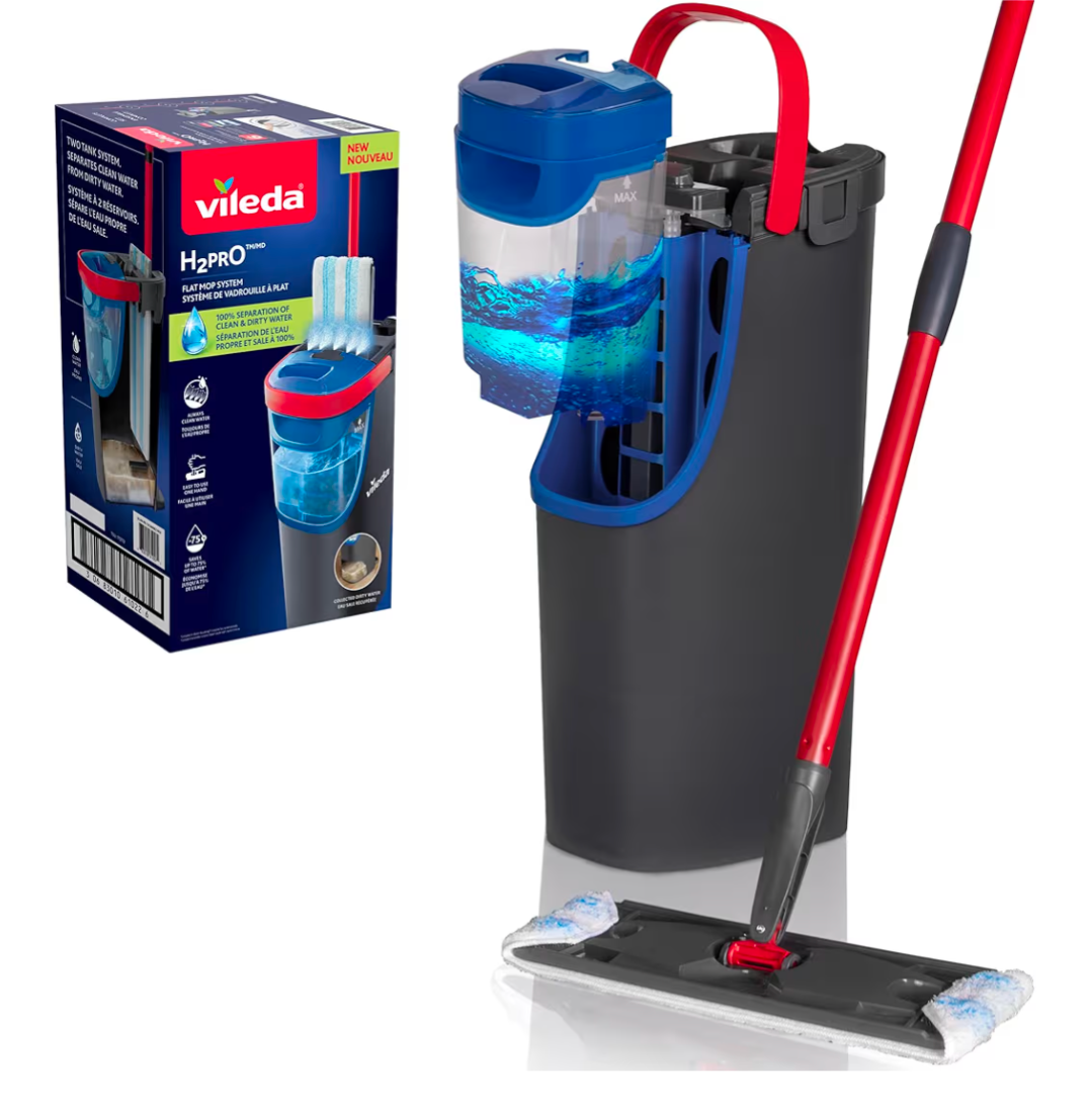 H2PrO Flat Mop System - Clean and Dirty Water Separation