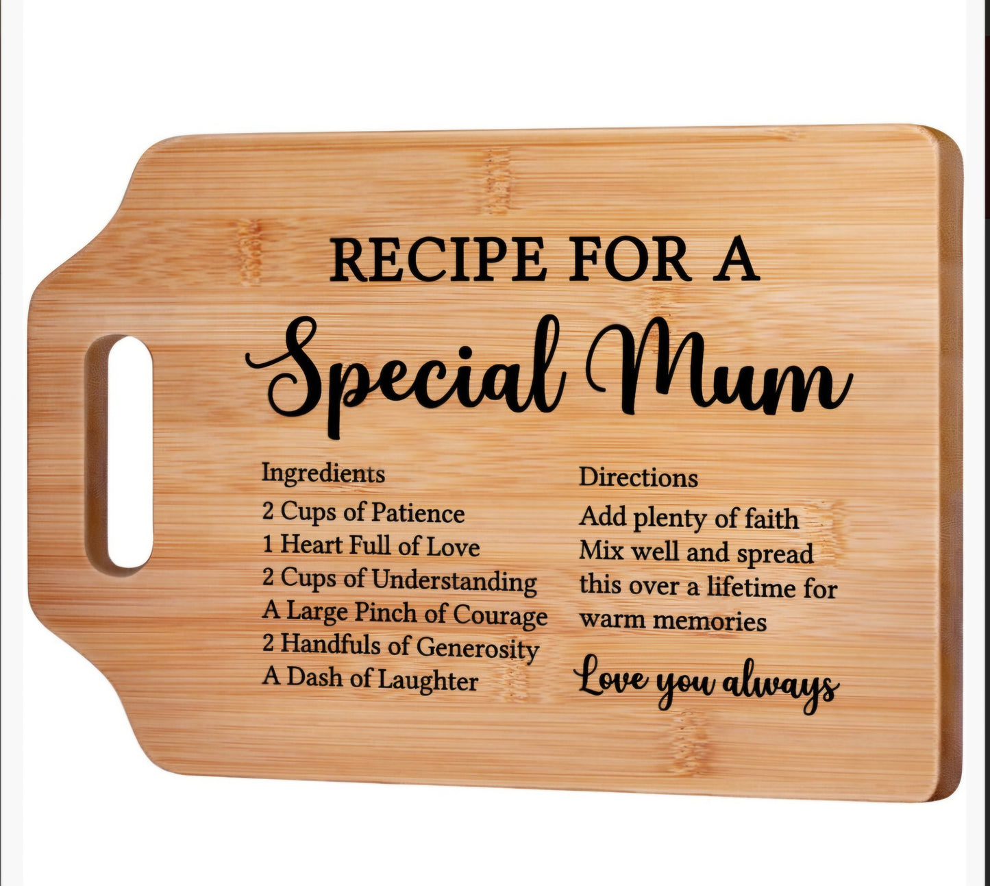 Handmade Bamboo Cutting Board for Mum