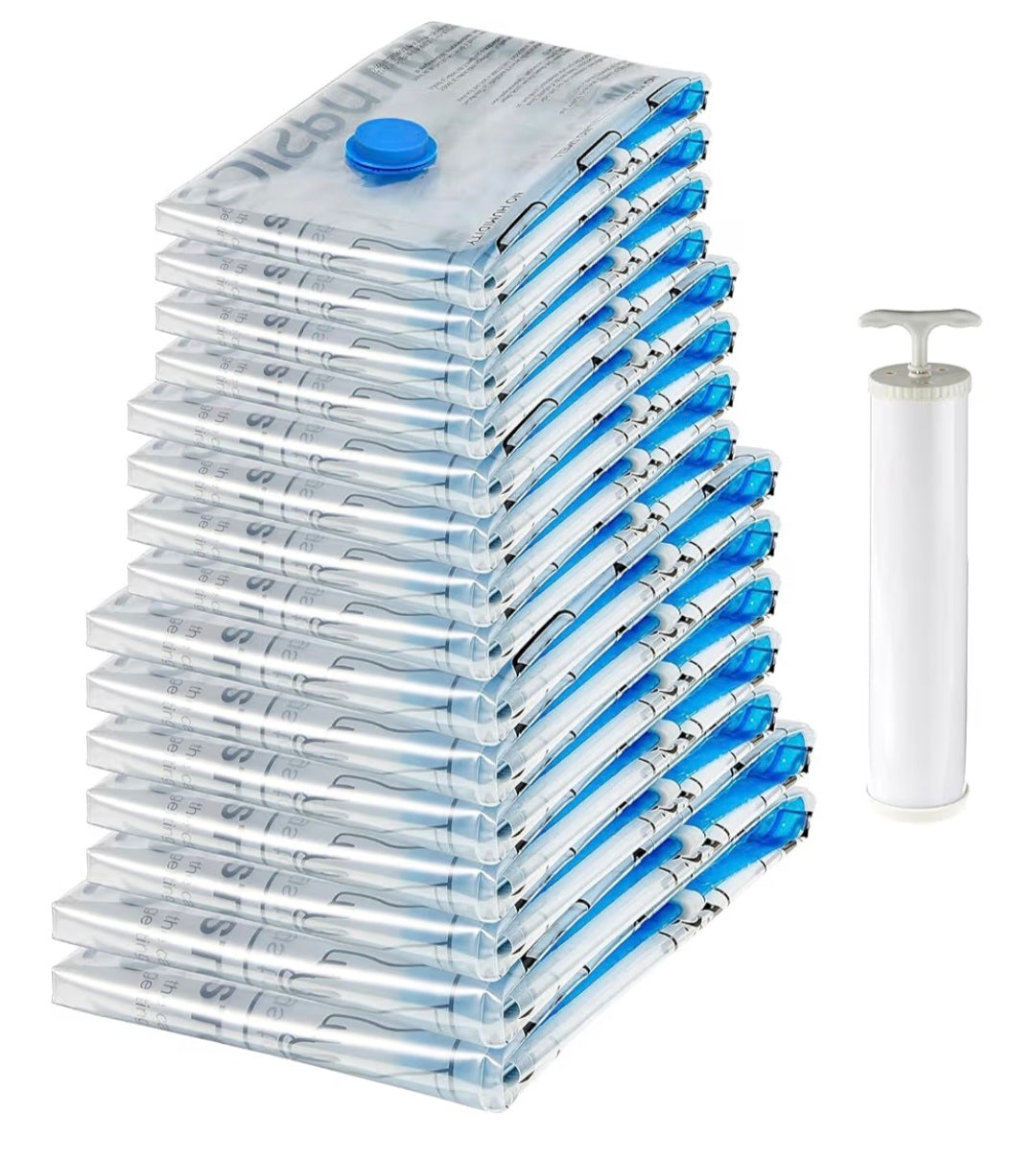 Vacuum Compression Zipper Storage Bags with Hand Pump