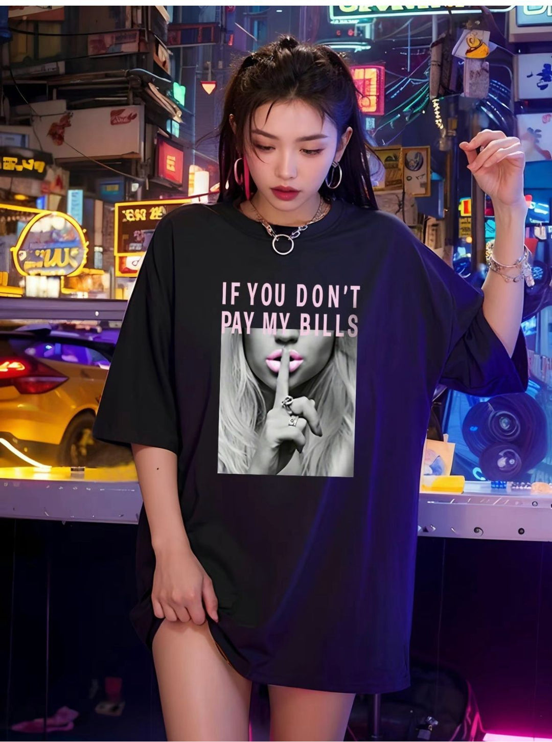 YOU DONT PAY MY BILL Print T-shirt