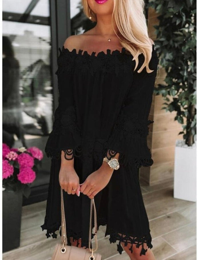 Summer Off Shoulder Strapless Lace Dress
