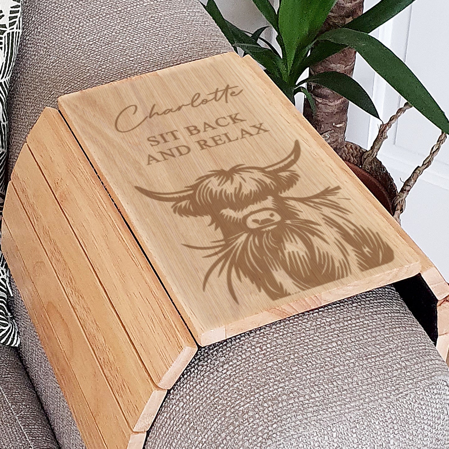 Personalised Highland cow Sofa Tray