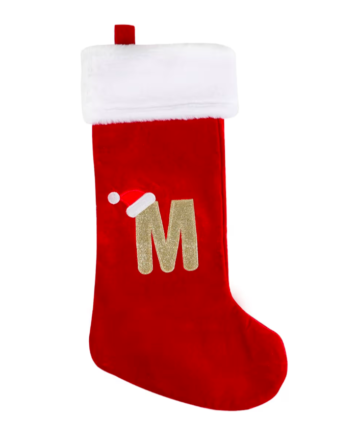 Christmas Stockings with Letters 20 Inch Plush Christmas Stockings