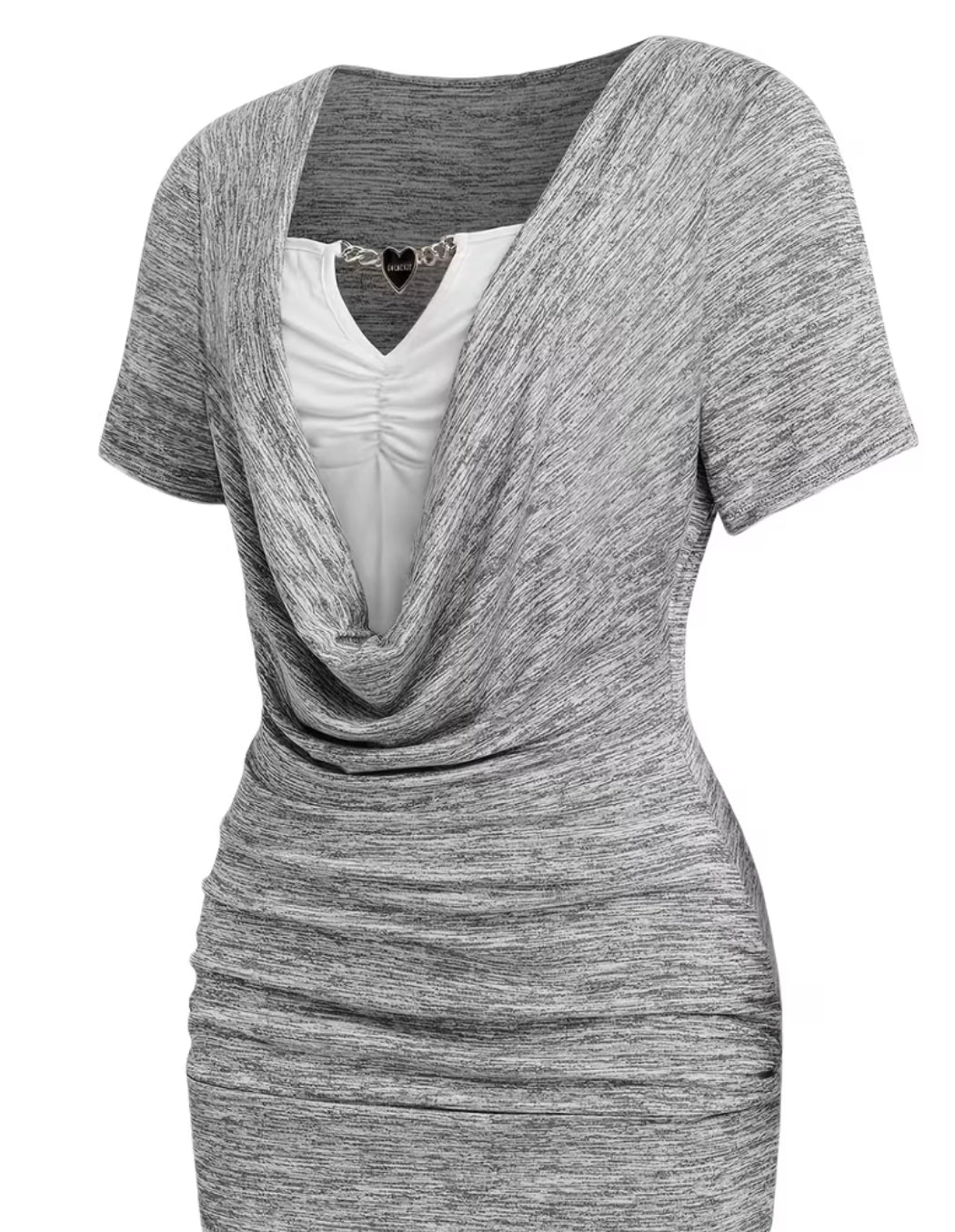 Pleated 2-in-1 Look T-Shirt