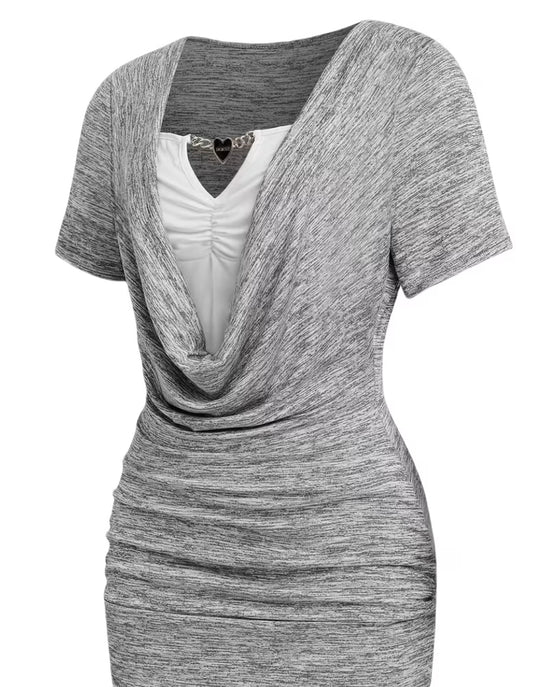 Pleated 2-in-1 Look T-Shirt