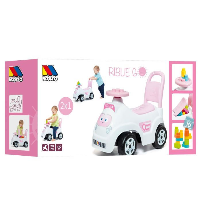 Pink Ride On with Blocks