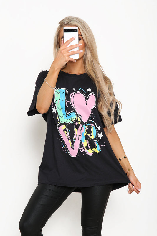 Multi Love Print T-shirt