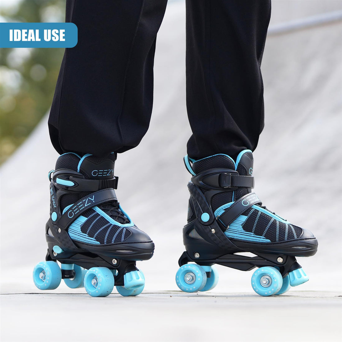 Blue & Black Adjustable Roller Skates