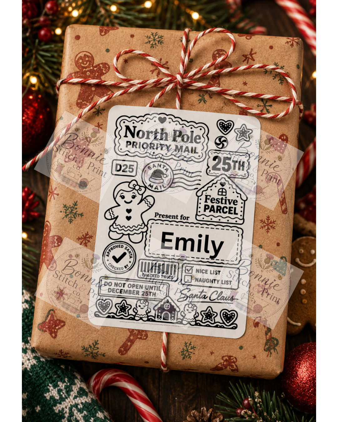 Personalised Postage Labels for Christmas presents