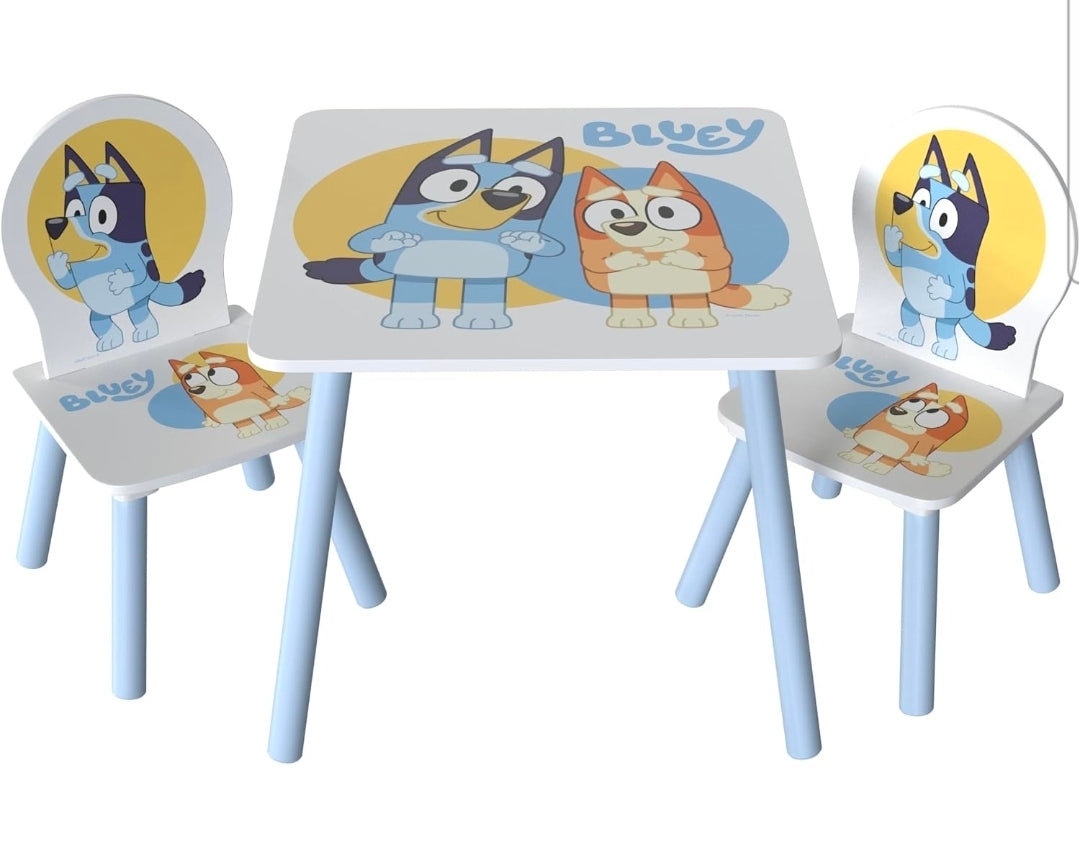 Blue Dog Table And Chair Set
