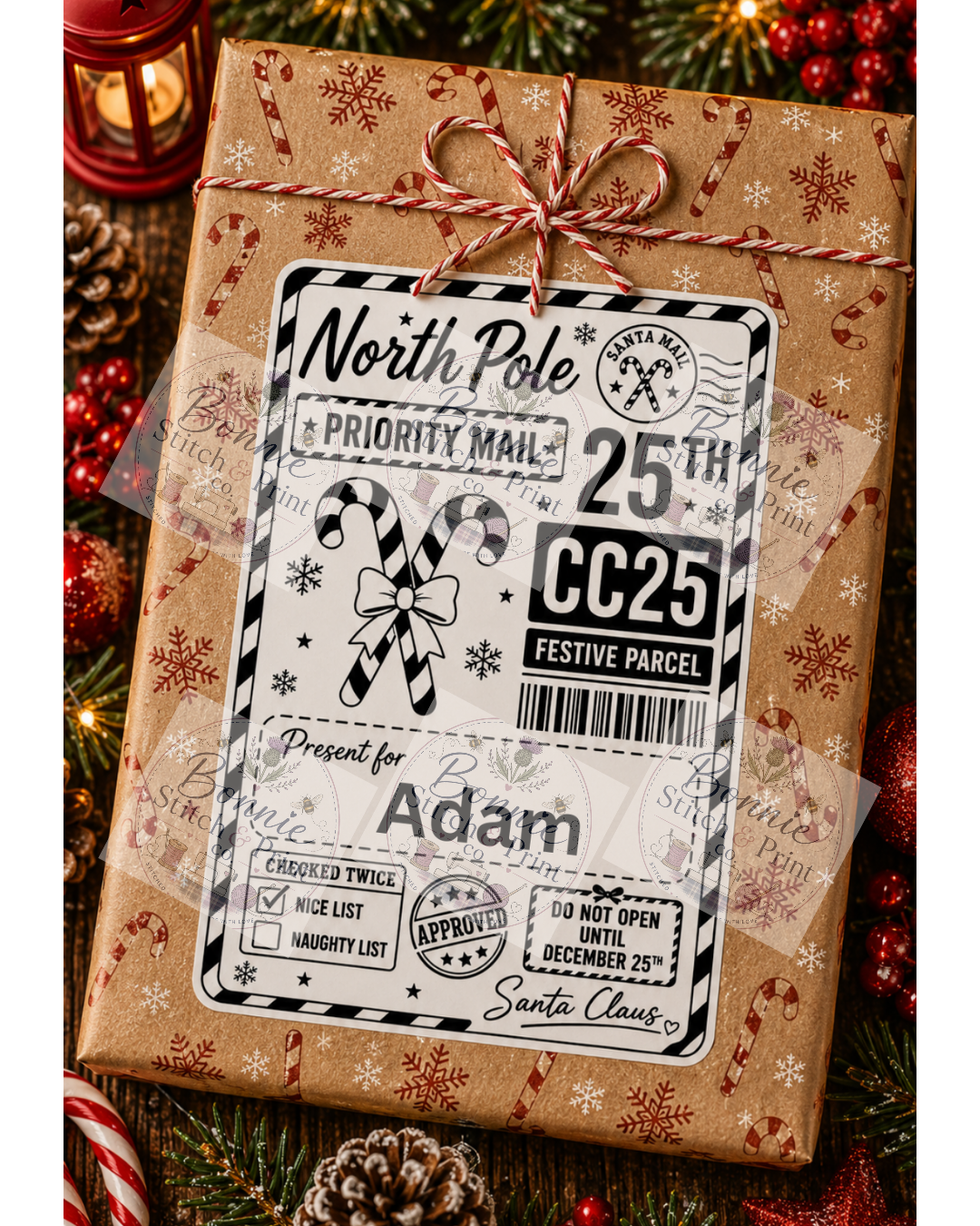 Personalised Postage Labels for Christmas presents