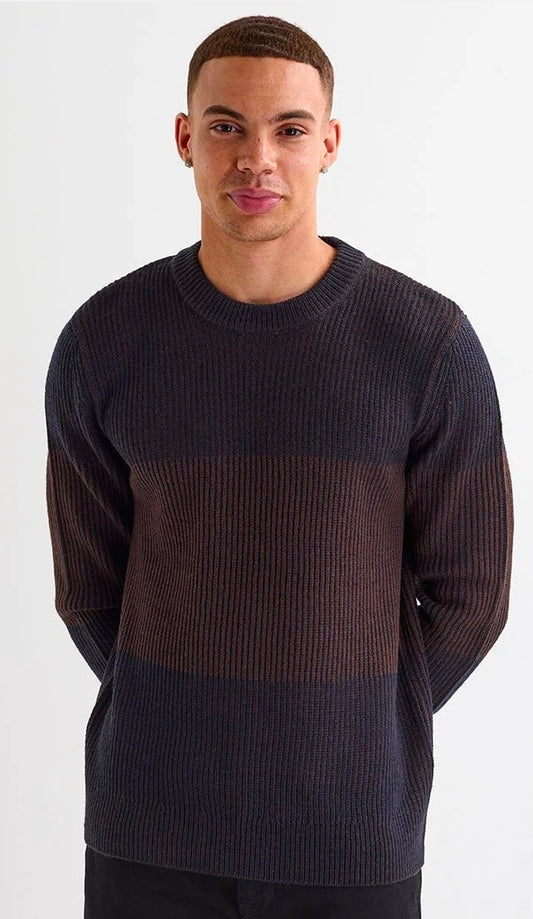 Mens Marled Colour Block Sweater