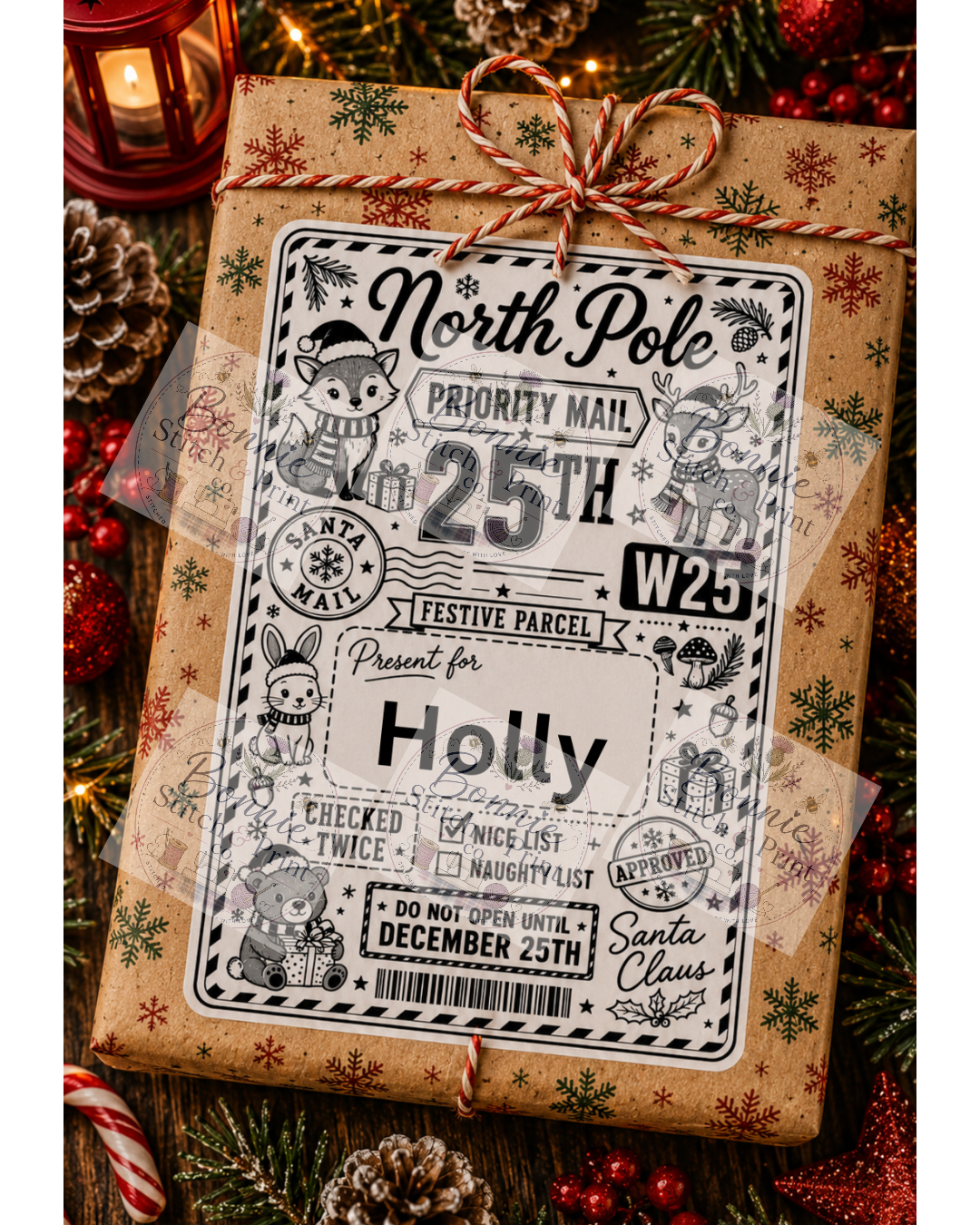 Personalised Postage Labels for Christmas presents