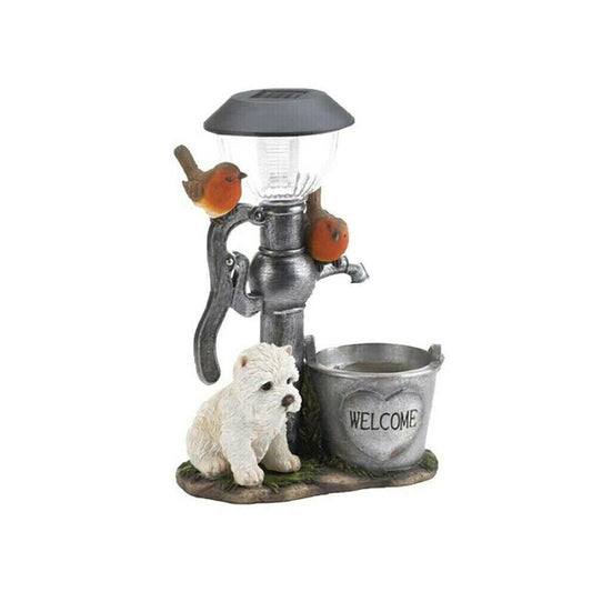 Dog & birds Solar light