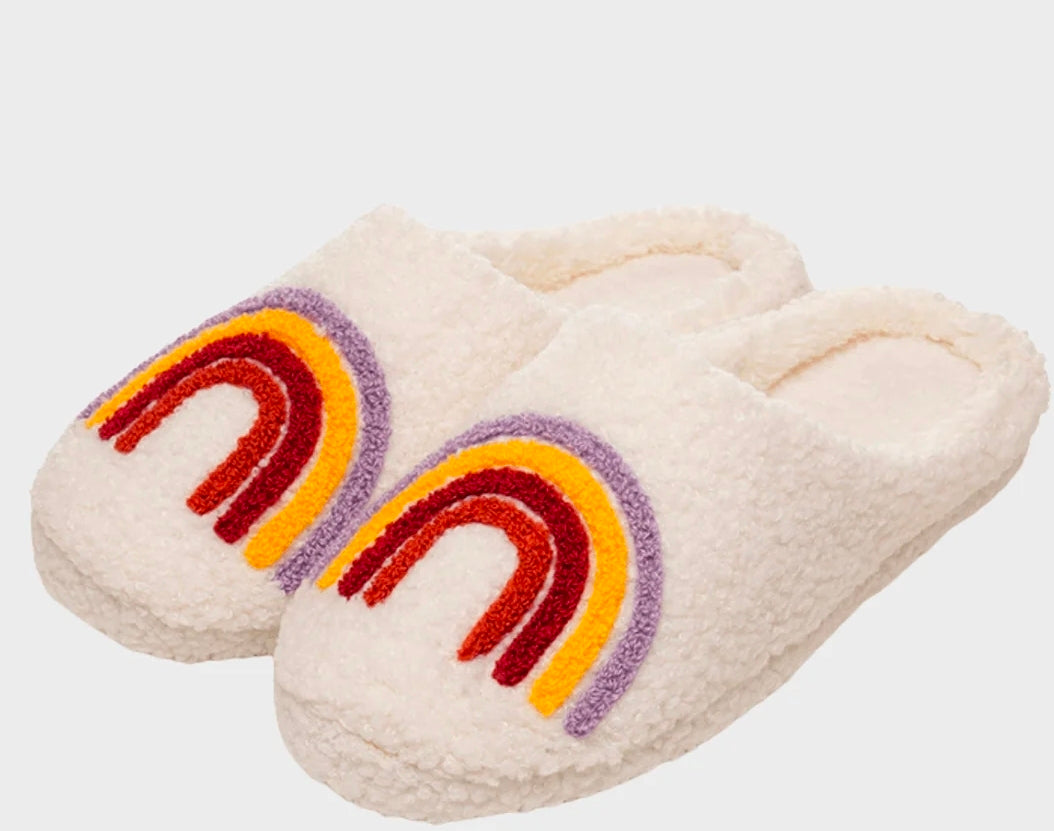Ladies Rainbow Mule Slippers
