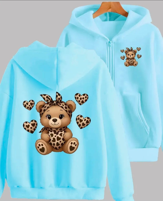 Leopard Print Teddy Hoody