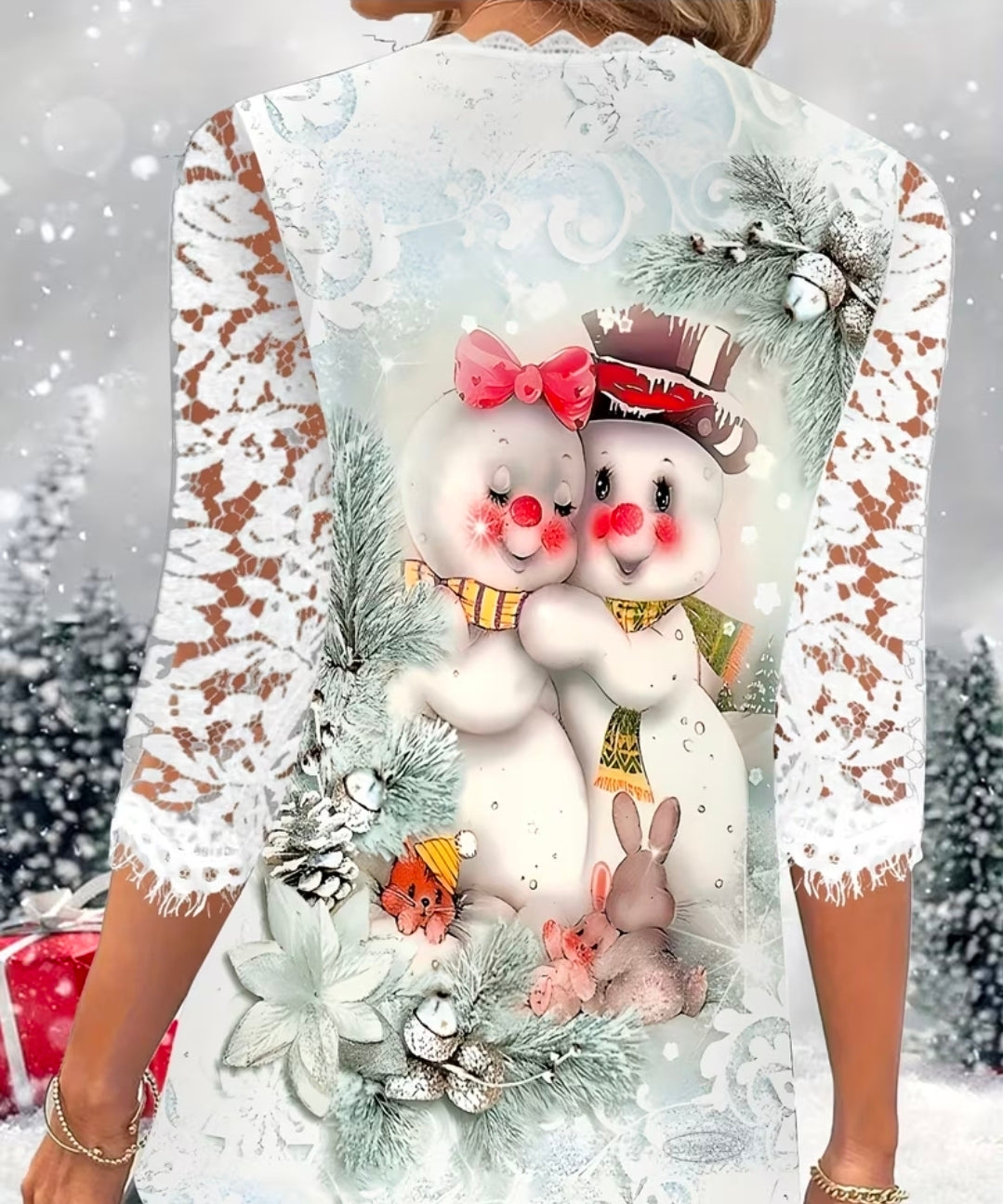 Lace Snowman Top