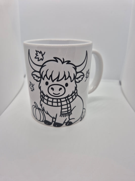 Autumnal Highland cow mug