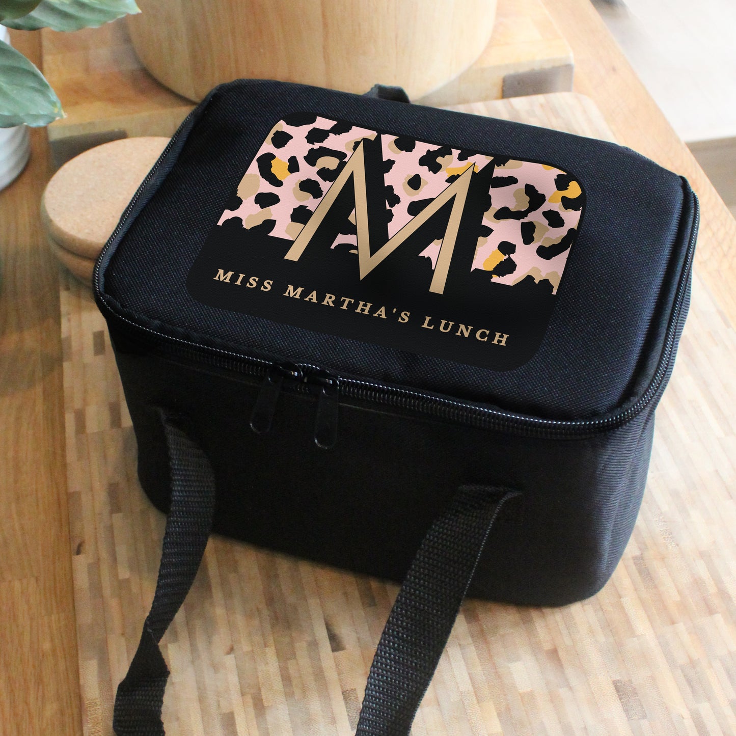 Personalised Leopard Print Lunch Bag