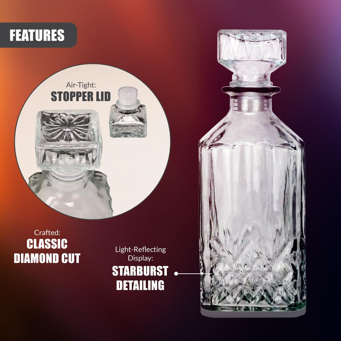 Whiskey Decanter Set - 5 Pieces