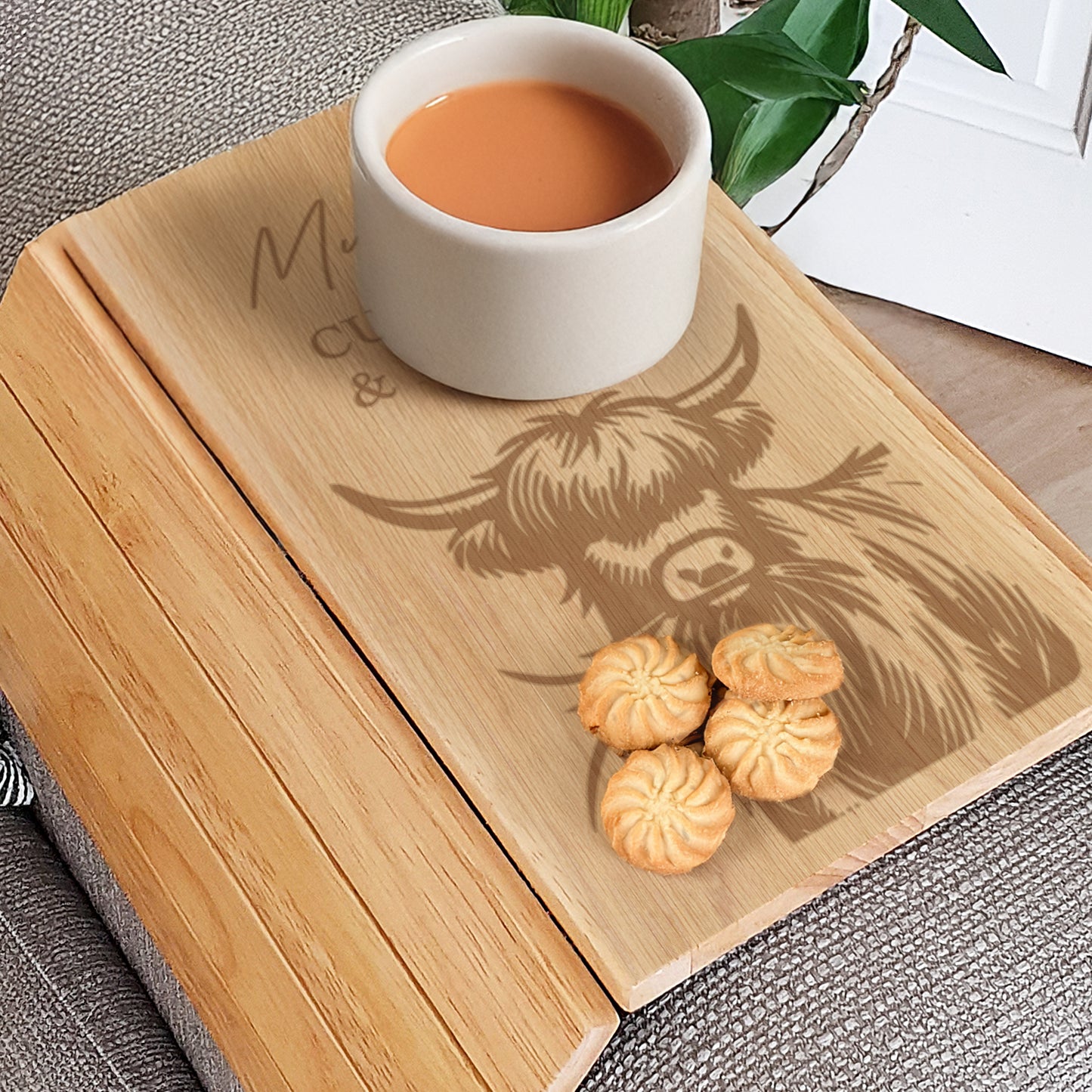 Personalised Highland cow Sofa Tray