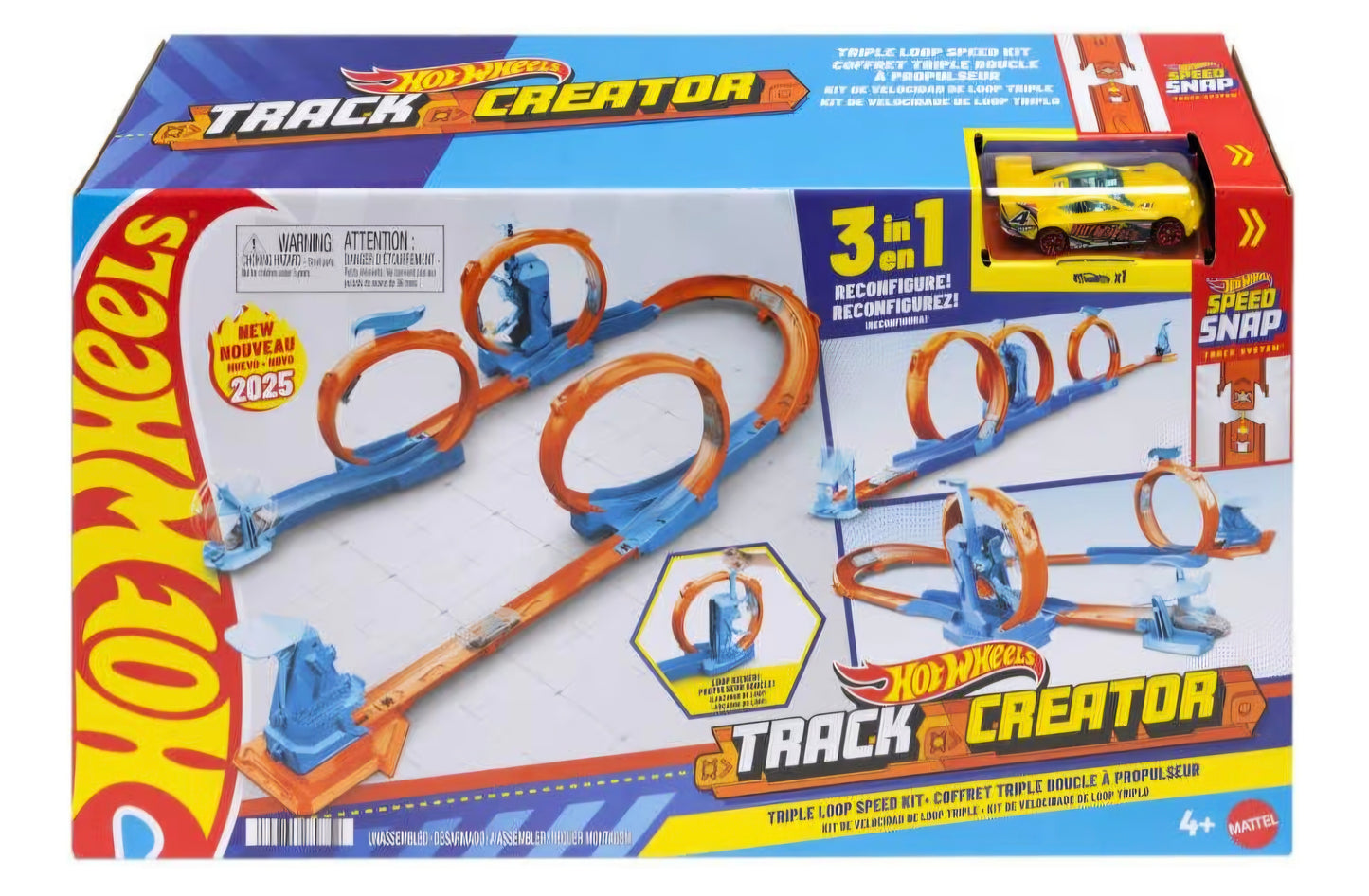 Triple loop car racing track