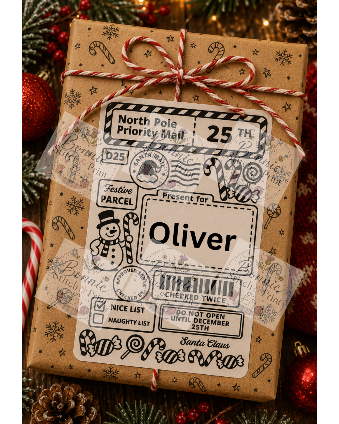 Personalised Postage Labels for Christmas presents