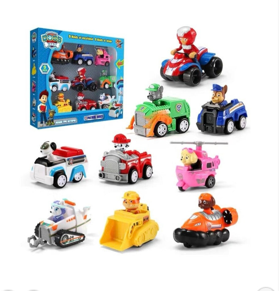 9-in-1 pp pull back car toy set