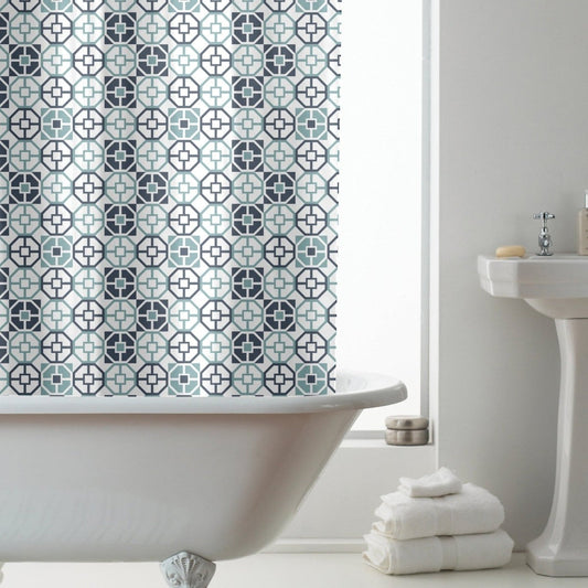 Geo Tiles Shower Curtain