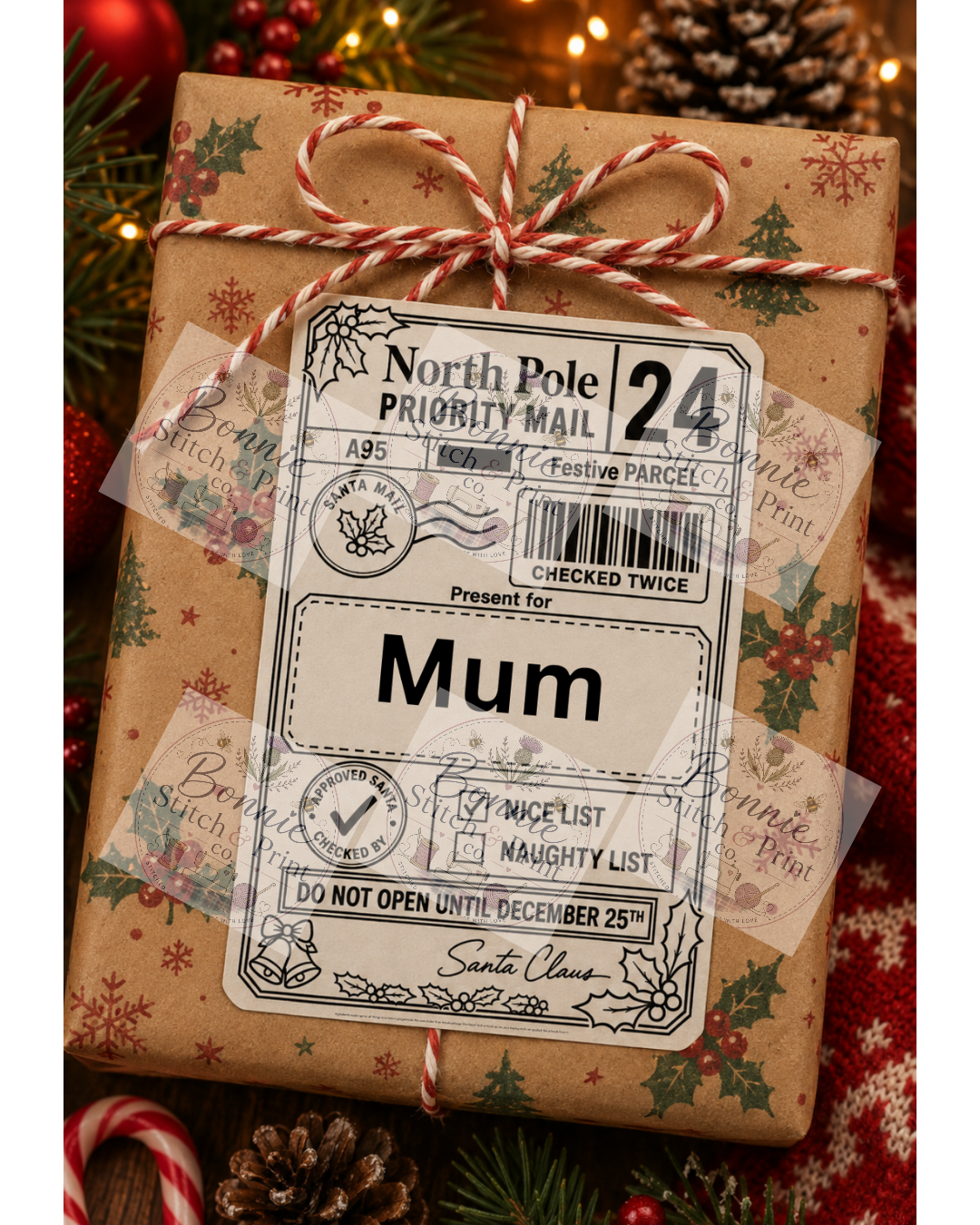 Personalised Postage Labels for Christmas presents