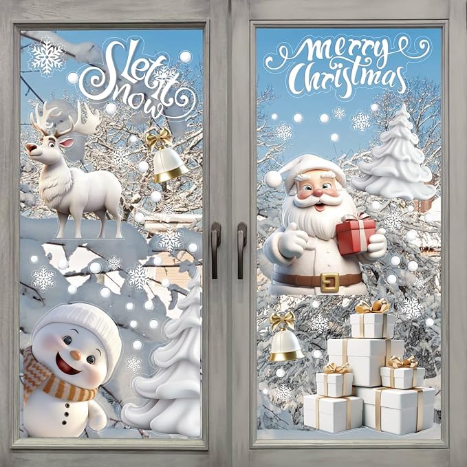 8 Sheets Christmas Window Stickers